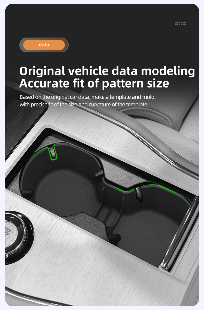 Suitable for 25 Volvo EX90 models, central console cup holder protective anti-slip mat, car-specific interior modification accessories