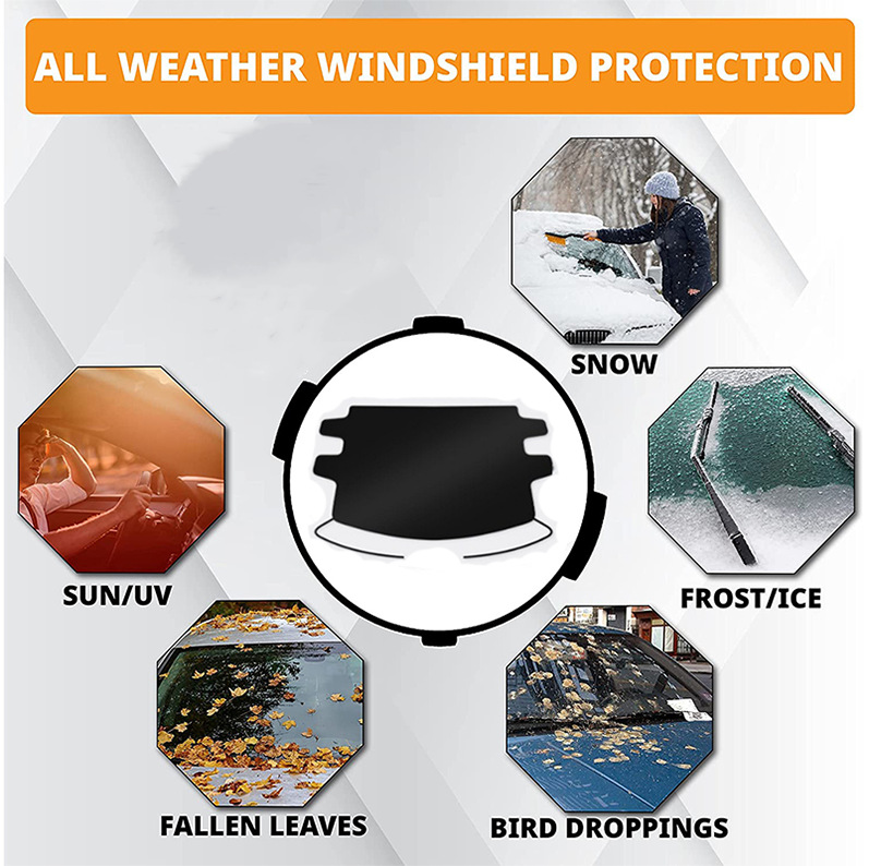 600D Oxford Cloth Car Snow Cover PVC Waterproof Windshield Protector