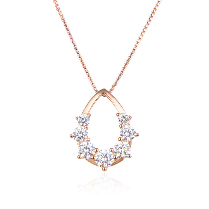 925 plata esterlina colgante de gota de piedra de diamante para mujeres de alto nivel nicho diseño ligero de lujo cadena de clavícula para novia