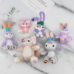 Cartoon Plush Little Rabbit Pink Fox Toy Figure Stuffed Animal Girls Children Birthday Cake Decoration Ornament