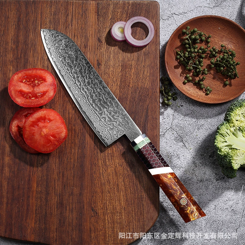 Дамасская стальная кухонная нож-суйши, профессиональный японский кухонный нож, женский универсальный кухонный нож для нарезки