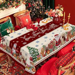 新年のテーブルクロスの赤いクリスマスの食卓のテーブルの軽い贅沢な高級感の長方形のお茶の布の年越しのテーブルクロスの現物