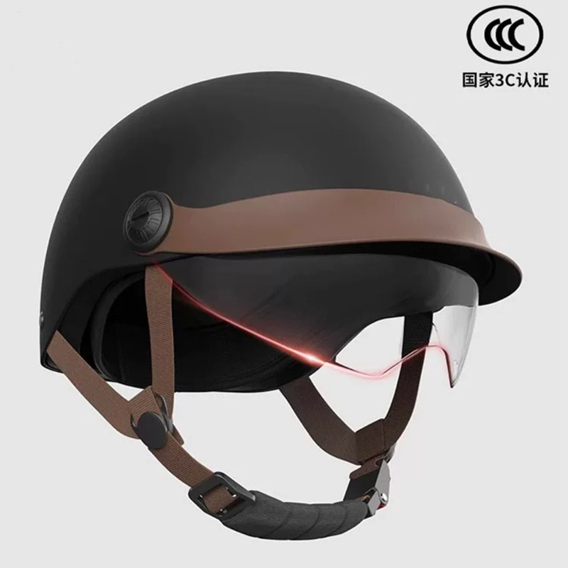 新しい国家標準 3C 認証夏レトロハーフヘルメット電動バッテリーカーヘルメット男性と女性のためのオールシーズン通気性のある軽量ヘルメット|undefined