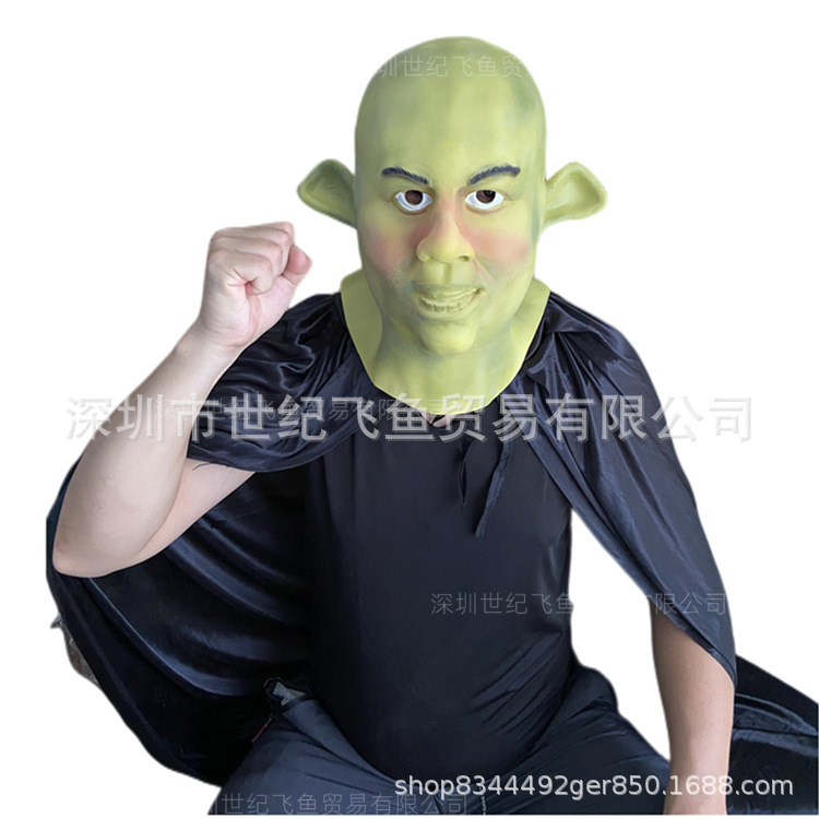 Transfronterizo nueva sonrisa de Halloween Cabeza Verde monstruo máscara fábrica al por mayor