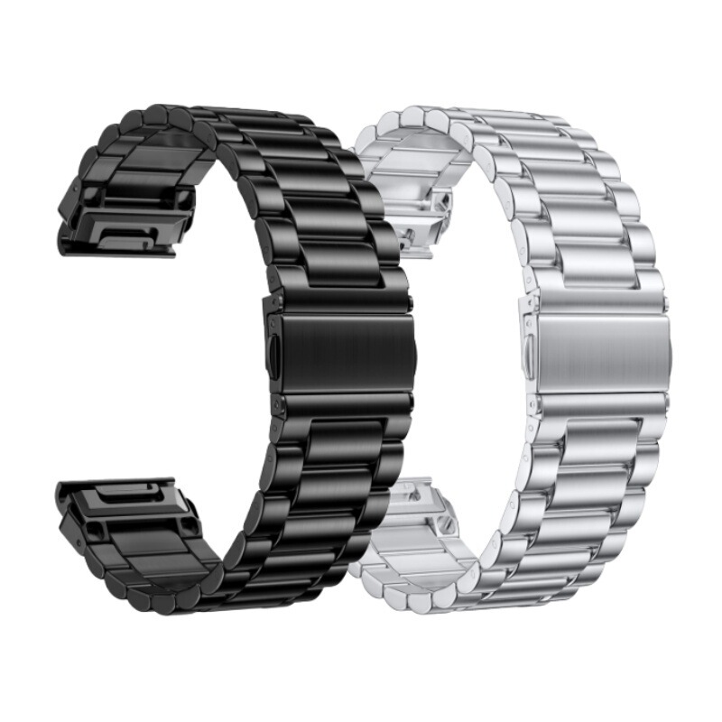 Suitable for Garmin Fenix ​​7X 7Pro Watch Strap Fenix8 Titan Three-Bead Quick Release Head Steel Strap