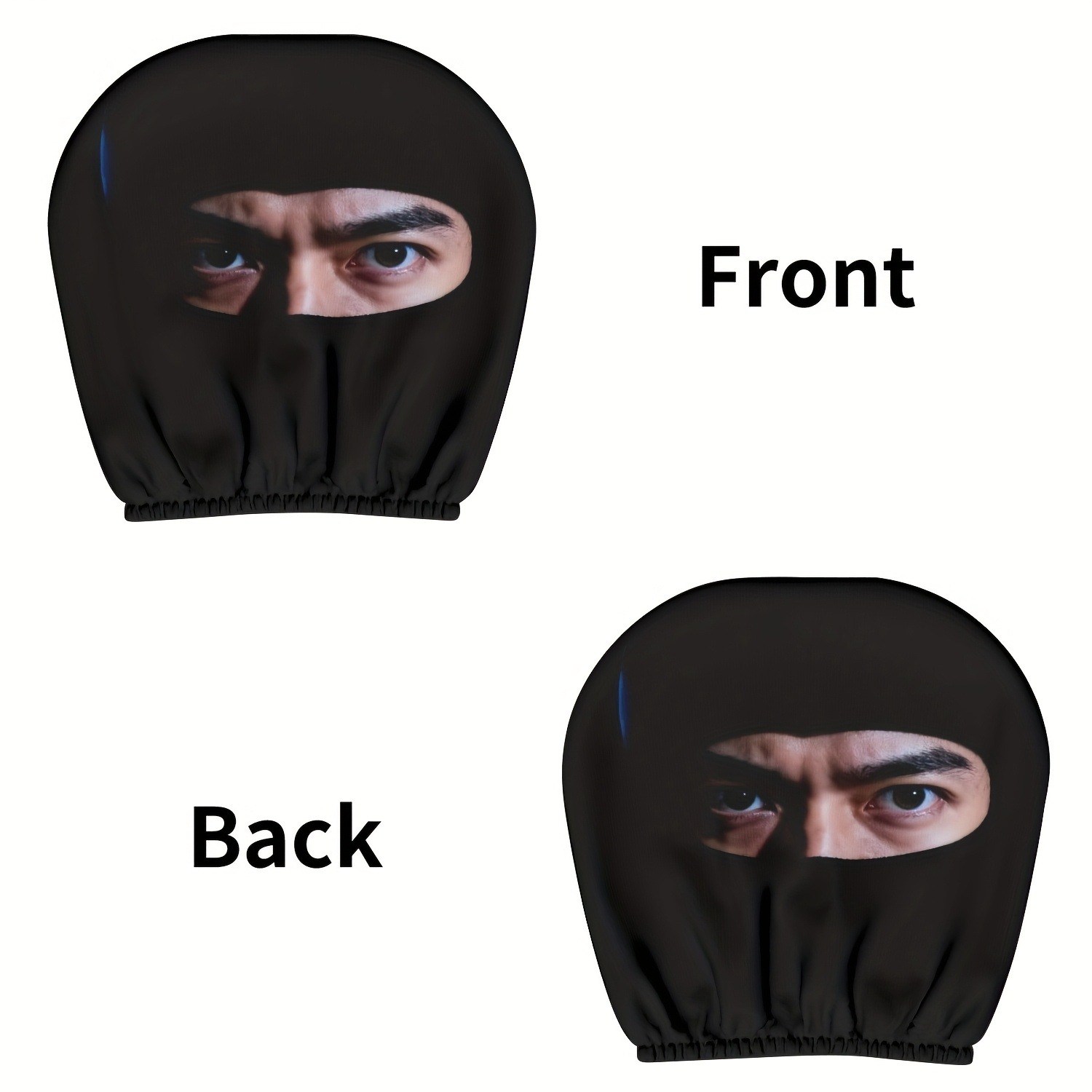 Car Headrest Cover with a Cold Mask Print of Mysterious Eyes, Can Be Customized with Labels and Drop-Shipped, Made from Your Provided Image, a Cross-Border Hot Item