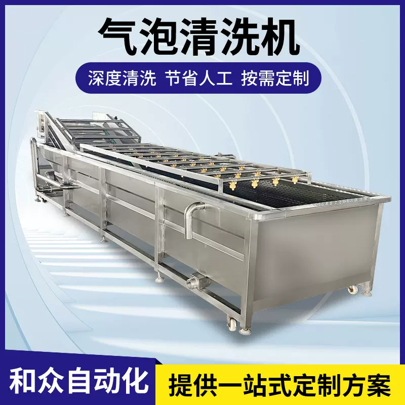 连续式气泡清洗机 叶菜类水果类清洗机 食品厂果蔬清洗加工设备