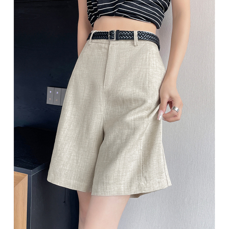 2025 New Summer Style Tencel Linen Wide-Leg Pants A-Line Shorts Thin Cotton and Linen Pants for Women