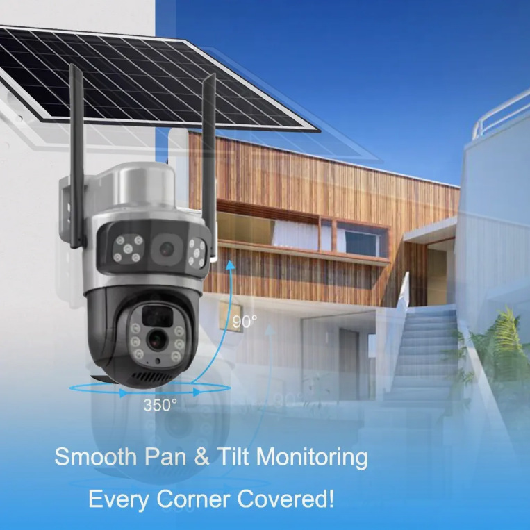 QL16 4G高清枪球联动太阳能摄像机低功耗360全景双镜头WIFI监控摄