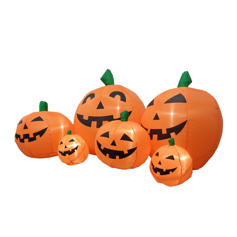 万圣节充气南瓜家族 户外防水LED灯发光气模 气氛庭院摆件道具