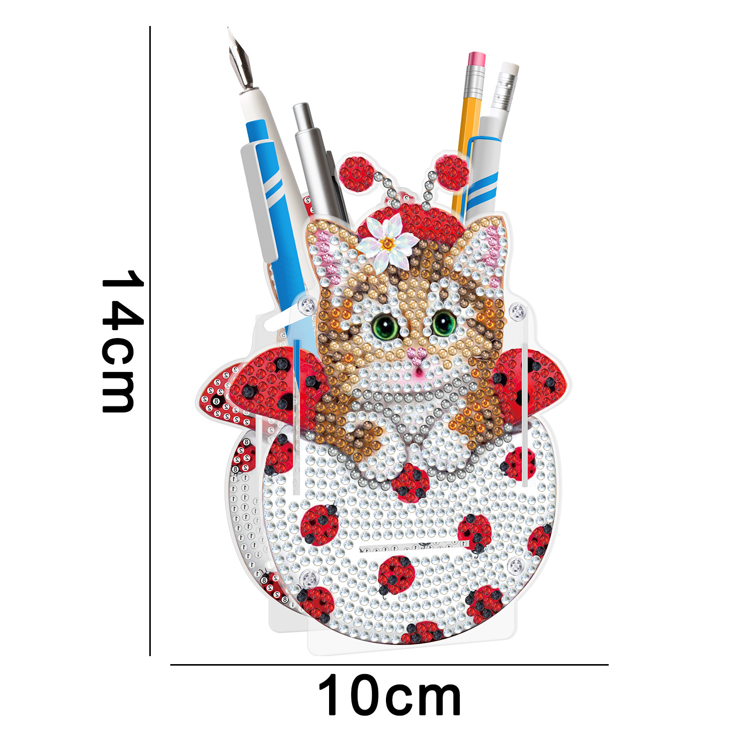 Accesorios para pintura de diamantes, soporte para bolígrafos DIY, estuche de PVC con diamantes de imitación de doble cara con diseño de animales, decoración de escritorio, disponible para distribución al por mayor.