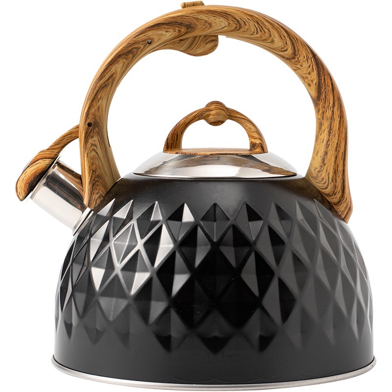 Europa y América nuevo patrón de Diamante Negro canto hervidor mango de grano de madera transfronterizo Silbato hervidor Silbato olla