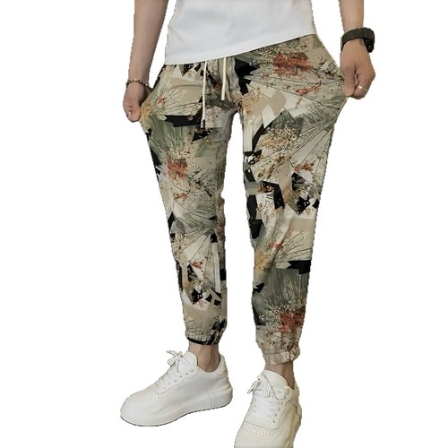 Summer men's new autumn flowy trendy casual pants, fashionable and versatile loose ankle style stylish harlon