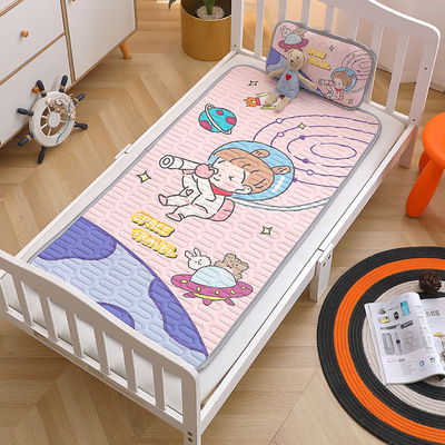 summer children latex summer sleeping mat thickening latex washing fold Cartoon kindergarten baby summer sleeping mat Buckwheat pillow