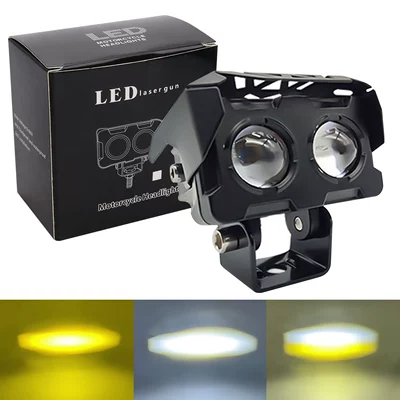 and Low Beam External Modified – Motorcycle headlights, headlights - white-and-yellow-always-bright-two-eyes-with-lids-single-pack