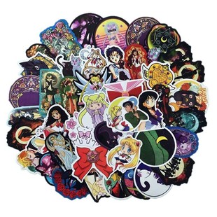 50 pieces of water ice MOON pretty girl warrior stickers luggage stickers computer phone case stickers SAILOR MOON