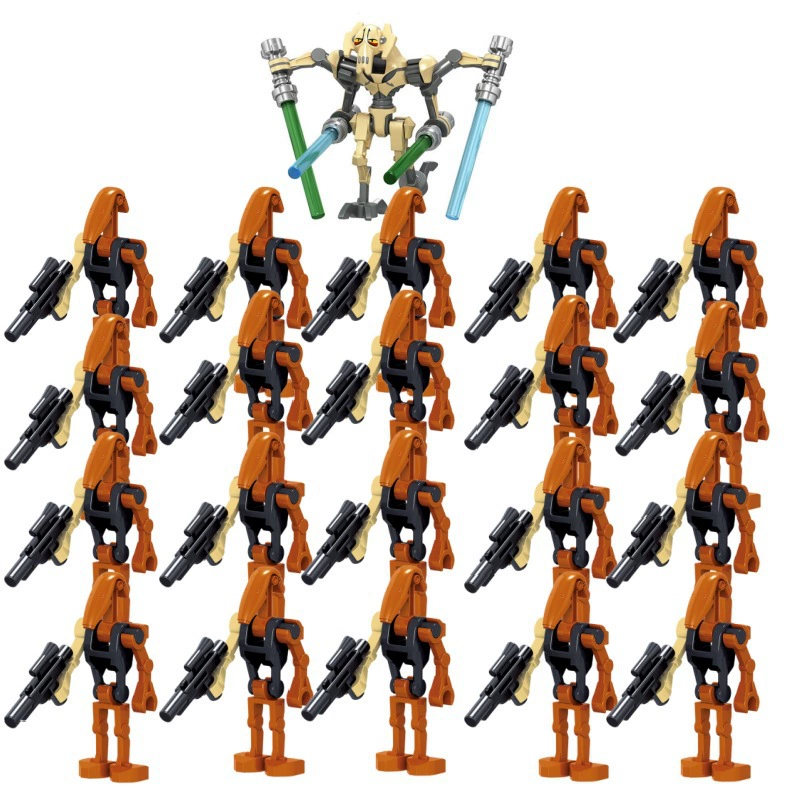 Minifigure set — assorted robot & soldier figures, mixed packs 8–120 pcs, combinable