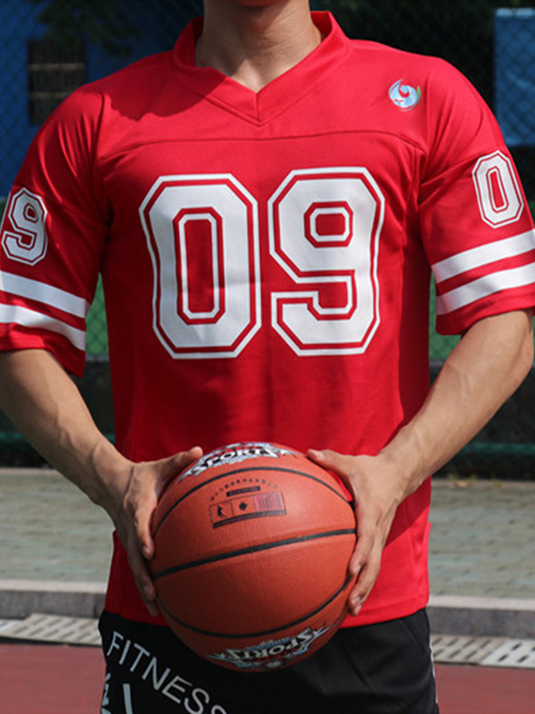 Camiseta de manga corta de verano para hombre, estilo americano, juvenil, talla grande, deportiva, de tela de ojo de pájaro, con estampado digital y secado rápido.