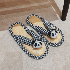 小眾設計夏季熊貓小黑羊情侶涼蓆拖鞋家居室內防水防滑涼拖夏