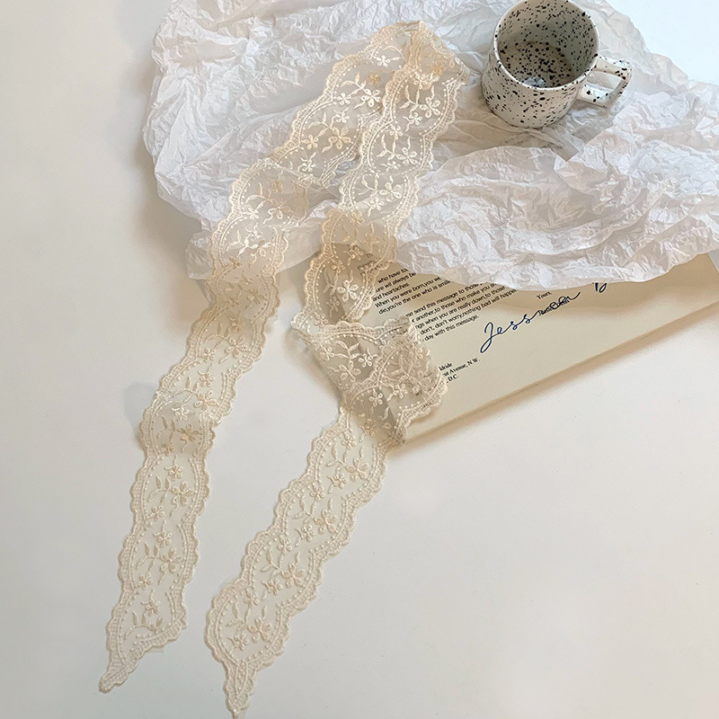 Pañuelo de seda de encaje, sensación de alta calidad, nuevo bolso atado, cinta larga, decoración de cinta, bufanda pequeña, turbante multiusos, cinturón de cinta para el cabello