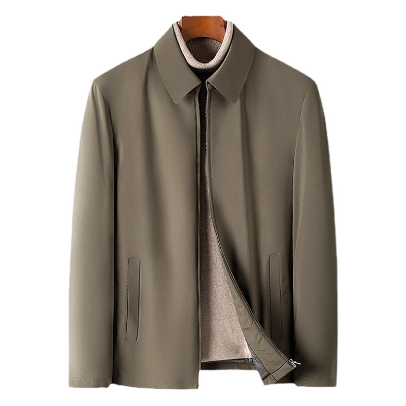 Otoño e invierno nuevo estilo chaqueta acolchada de algodón para hombres jóvenes y de mediana edad simple casual color sólido traje de solapa gruesa chaqueta acolchada al por mayor