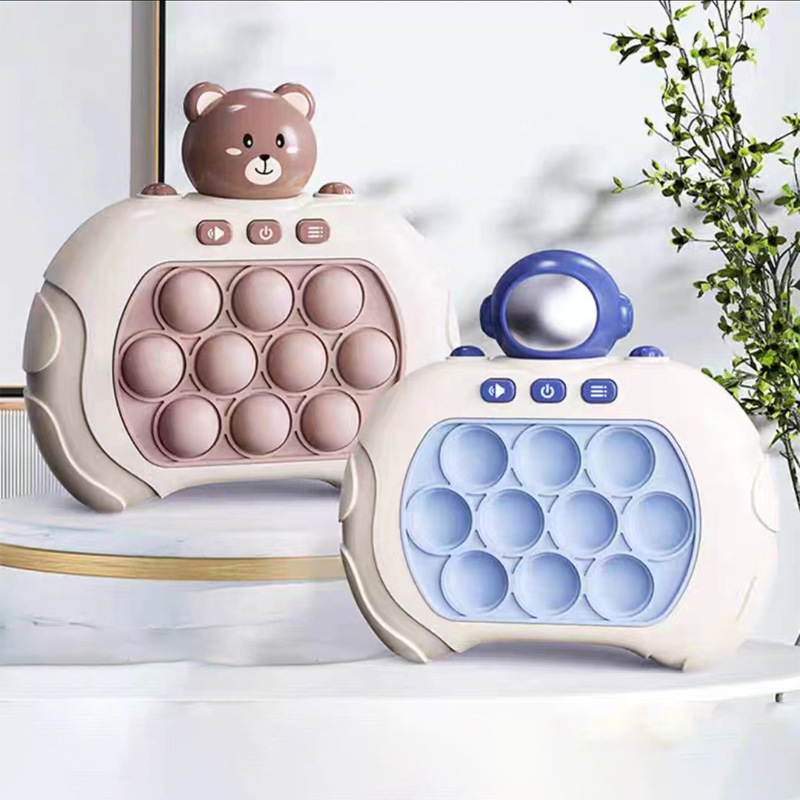 Empuje de mano música educación temprana rompecabezas juego de empuje rápido descompresión lindo ratón golpeando la máquina entrada juguete de prensa