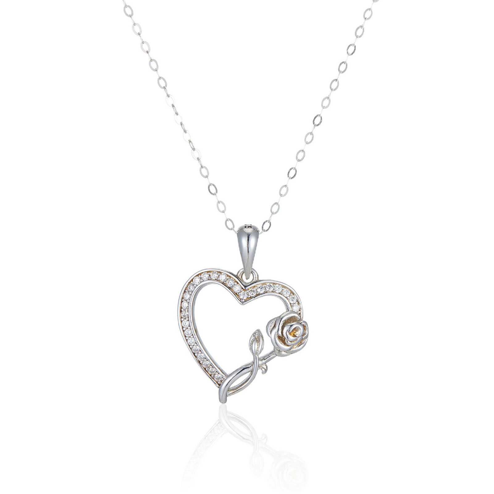 Collier en acier titane pour femme avec pendentif diamant_voghion.com