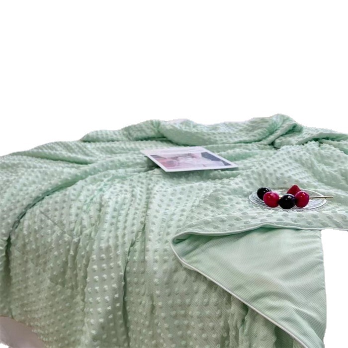 New Type A Cool Silk Ice Cream Summer Quilt Ice Bean Washable Air Conditioning Quilt Single Double Summer Thin Quilt Wholesale