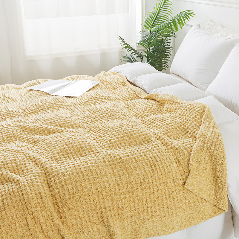 Summer Household Solid Color Half-Velvet Office Blanket, Air Conditioning Blanket, Nordic Style Sofa Blanket Wholesale