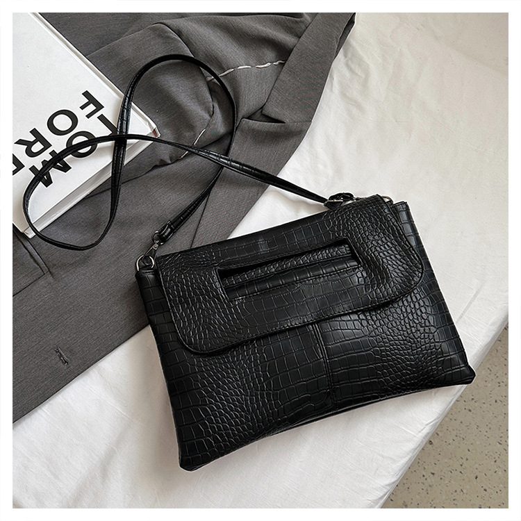 New cross-border foreign trade crocodile pattern strap clutch bag, large-capacity file bag, storage bag, official document bag, crossbody bag undefined