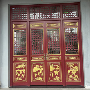 Dongyang antique doors and windows custom Chinese ancestral temple courtyard temple doors and windows custom solid wood lattice partition screen