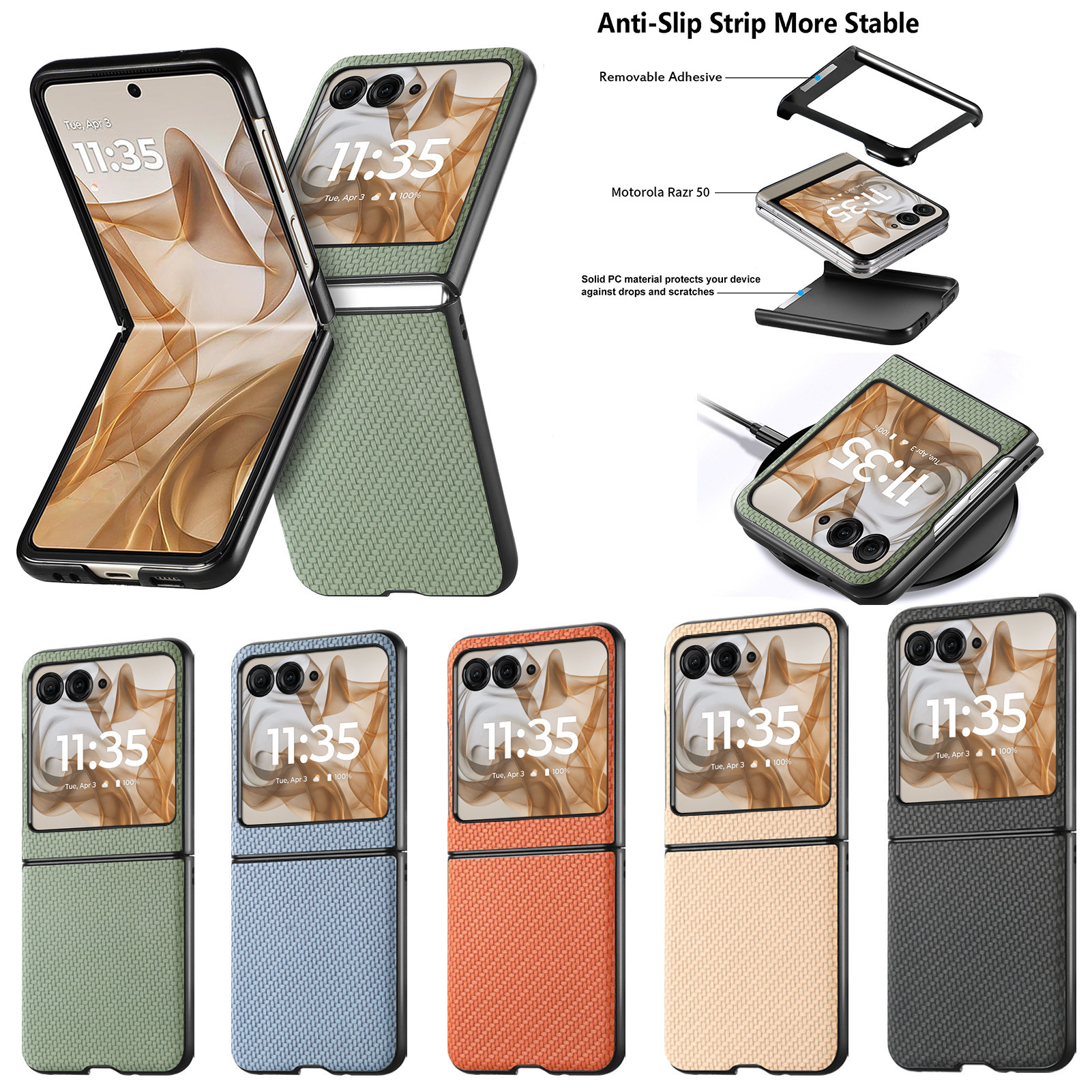 适用MOTO Razr 60手机壳PU贴皮全包折叠屏Motorola Razr 50保护套