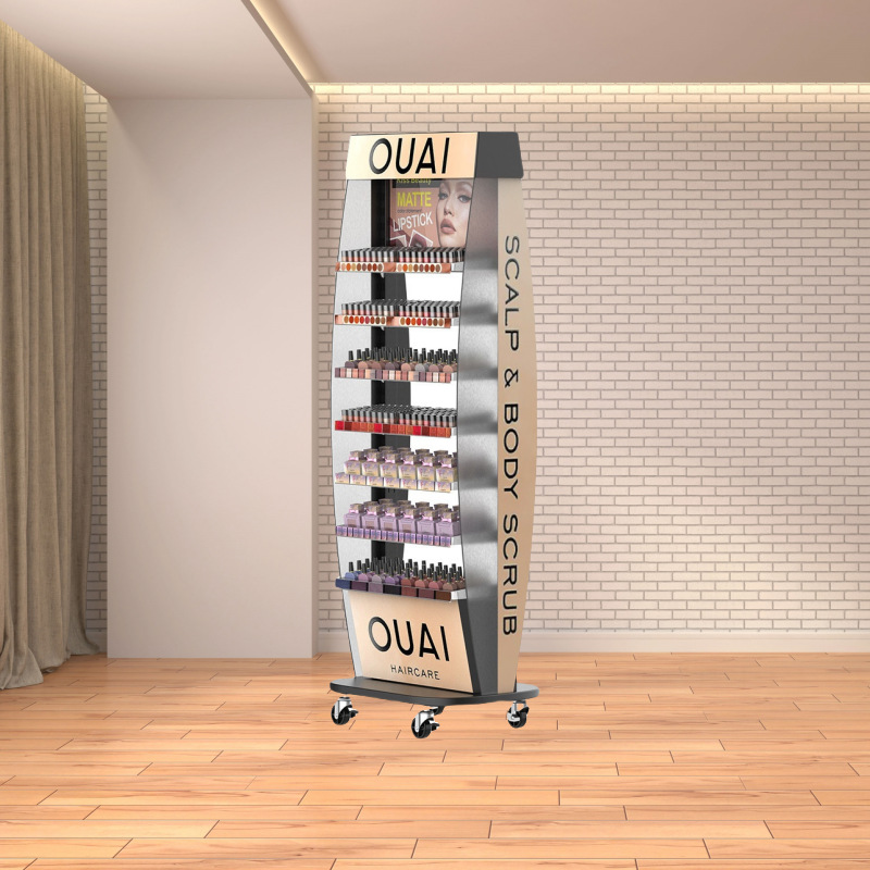 源头工厂360度旋转展示柜多层化妆品展示架品牌展示柜彩妆展示架