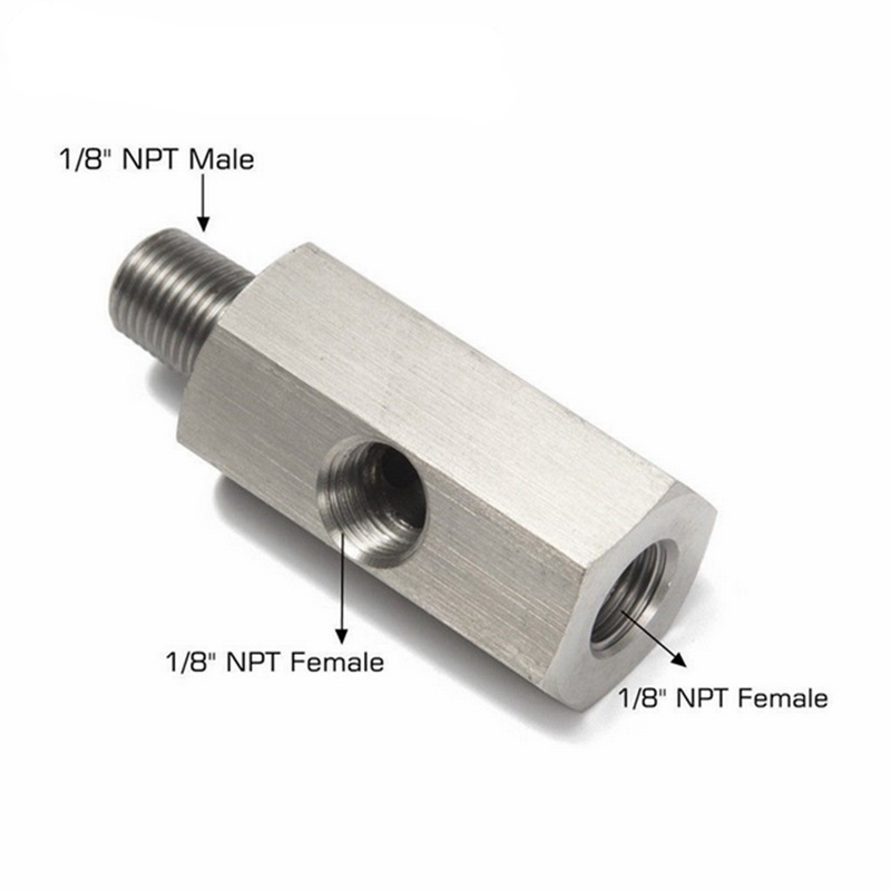 Fabricante de automóviles M14 M12 M10 1/4NPT a 1/8NPT orificio lateral adaptador de presión de combustible conector T