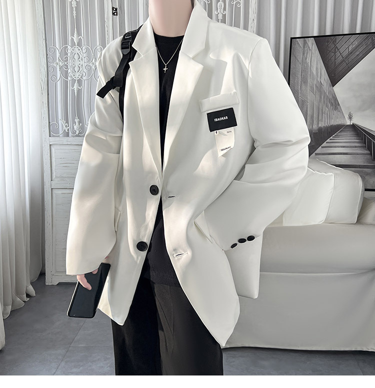 British Men's White Blazer Smart Casual Autumn Stylish Jacket_voghion.com