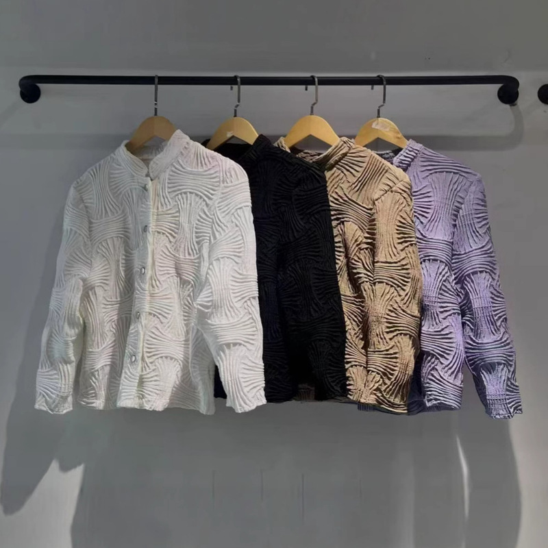 Structural Aesthetics Women's Spring Coat 2025 New New Chinese Style National Style Women's Pleated Jacket Cardigan Top Women