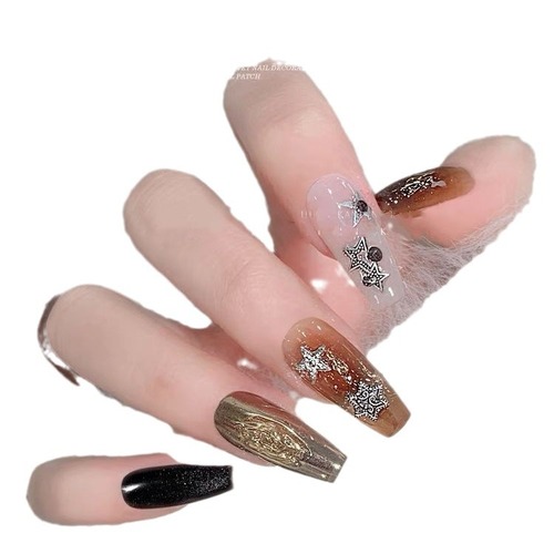 Hole-out small five-pointed star nail art accessories DIY components 3D star nail decorations