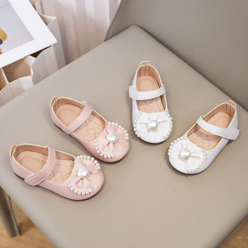 Girls Butterfly Bow Princess Shoes 2025 Spring and Autumn Soft Sole Non-Slip Casual Shoes Children Fashion Comfy Matchable Small Leather Shoes