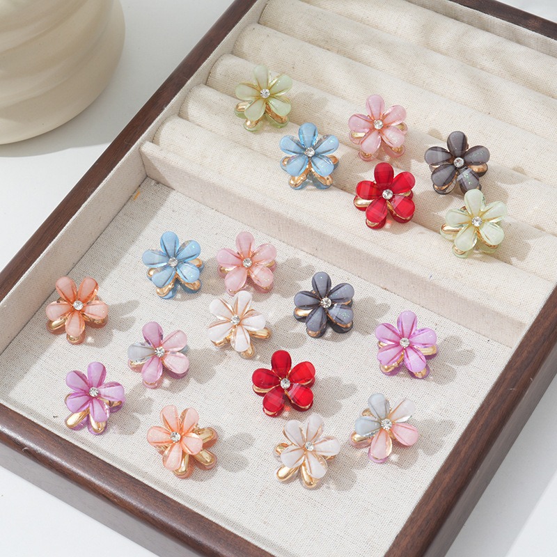 Cross-border camellia alloy clip mini flower bangs hair clip women's high-end versatile hair clip wholesale camellia