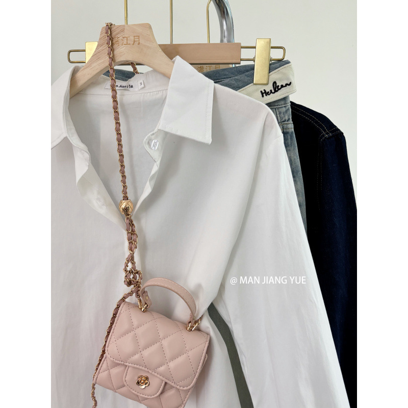 유럽과 미국의 국경 여성 의류 2025 봄 새로운면 화이트 셔츠 봄과 가을 JK 유니폼 기본베이스 셔츠