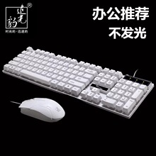 追光豹Q17白色单位采购办公有线usb接口家用键盘工厂批发keyboard