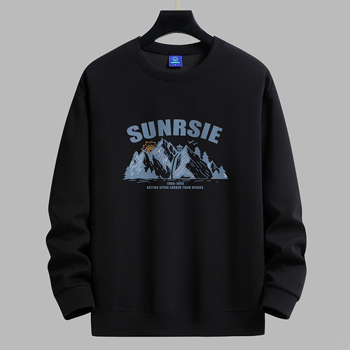 New Fall Style Crew Neck Thin Sweatshirt for Men, Teenagers, Loose Plus Size, National Trend Couple Student Long Sleeve Men's Fashion Top