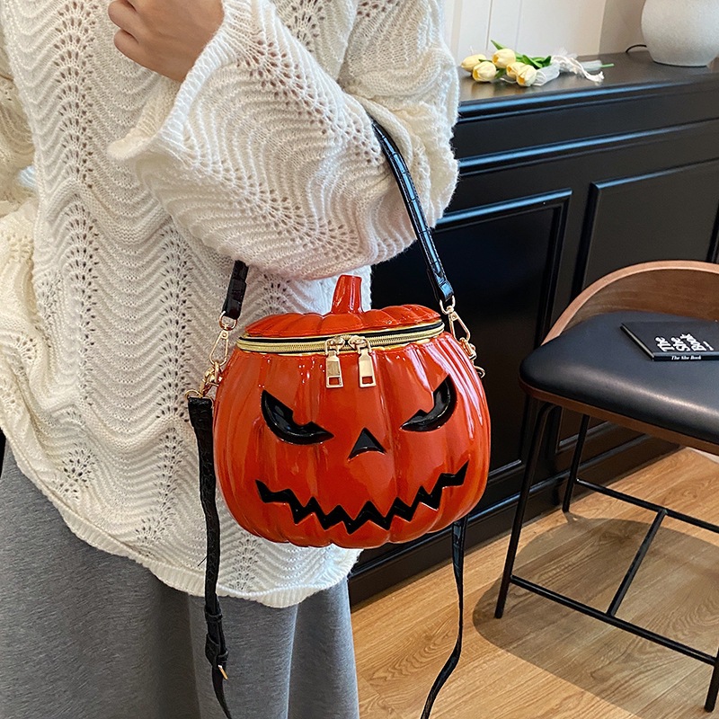 欧美万圣节南瓜头包包跨境超火小众个性时尚单肩包女士潮流斜挎包