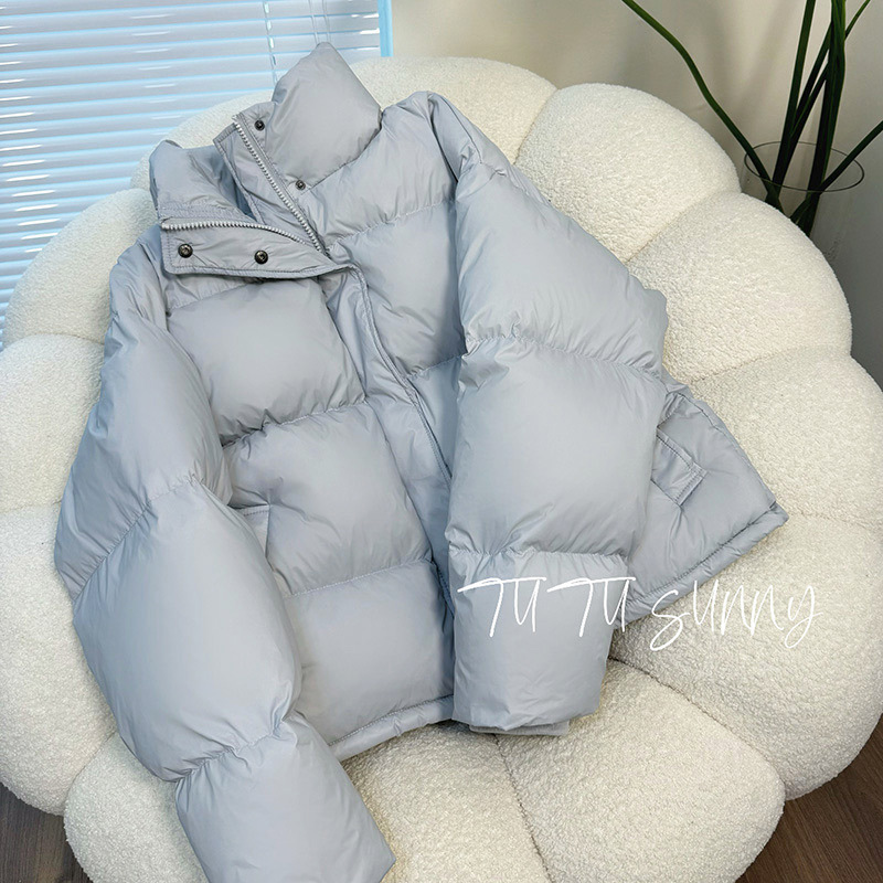 2025 Winter New Style 95 White Duck down Jacket for Women Petite Short Thickeneded Blue Bread Jacket High Quality
