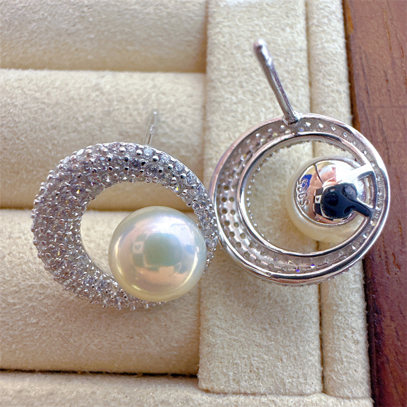 26g Weight Pearl, Zircon Inlay Material Pendant Necklace, Earrings Classification cable chain Chain Type Holiday, Daily Occasion Circle Pattern Women's Gender Inlay Design Casual, Simple Style Style Casual Simple Style Inlay Circle Pearl Zircon Pendant Necklace Earrings 12