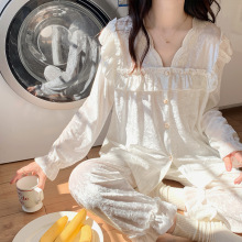 高级感韩版金丝绒睡衣ins风睡衣女秋冬季钻石绒网红两件套家居服