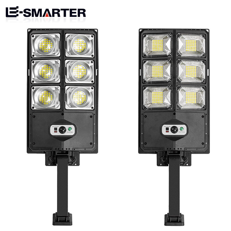 Transfronterizo nuevo LED luz fuerte lámpara de calle pequeña lámpara de calle de doble fila lámpara de jardín solar lámpara de calle de inducción iluminación al aire libre