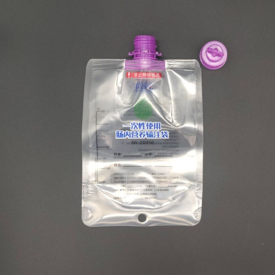 350ml滴注平面营养制剂袋 大口径营养液制剂袋 肠内营养液制剂袋
