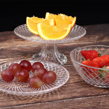 厂家供应网纹系列透明玻璃盘玻璃碗圆边花边水果盘水果碗玻璃盘碗