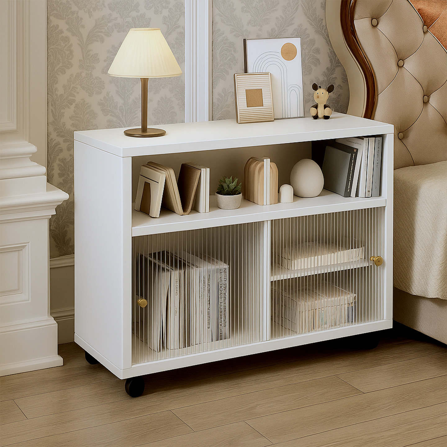 Tabina de cabezal de cama móvil pequeño armario de almacenamiento doméstico simple armario de almacenamiento multifuncional para habitaciones de alquiler